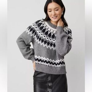 Ann Taylor fair isle raglan sweater size large
